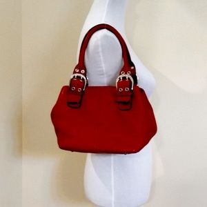Tignanello red leather hobo handbag